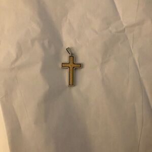 Stainless cross gold and silver